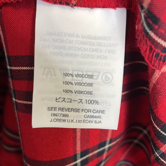Madewell Red Plaid Tiered Button Back Top - Picture 9 of 11